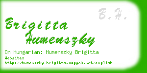 brigitta humenszky business card